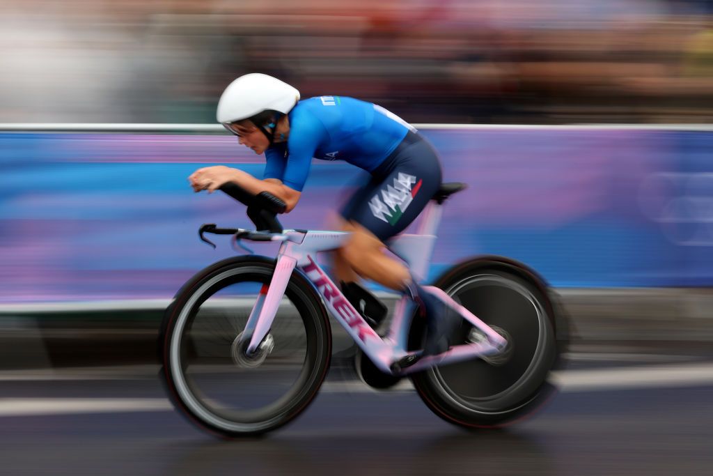 PARIS FRANCE JULY 27 Elisa Longo Borghini of Team Italycompetes near to the Assemblee Nationale during the Womens Individual Time Trial on day one of the Olympic Games Paris 2024 at Pont Alexandre III on July 27 2024 in Paris France Photo by Jared C TiltonGetty Images