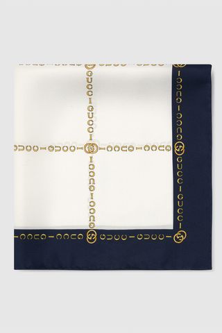 Gucci Interlocking G Gucci Chain Silk Pocket Square