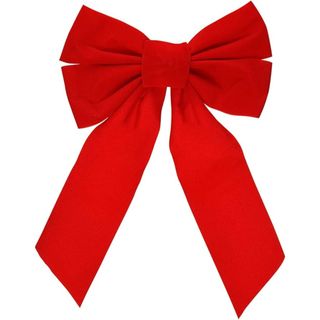 Set of 10 Red Velvet Christmas Wreath Bows