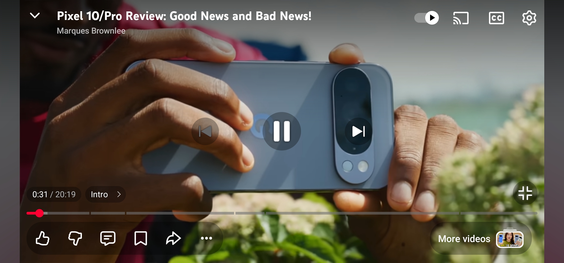 Youtube player in landscape mode