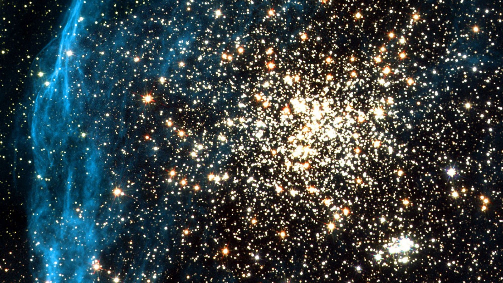A photo of a star cluster within the Large Magellanic Cloud