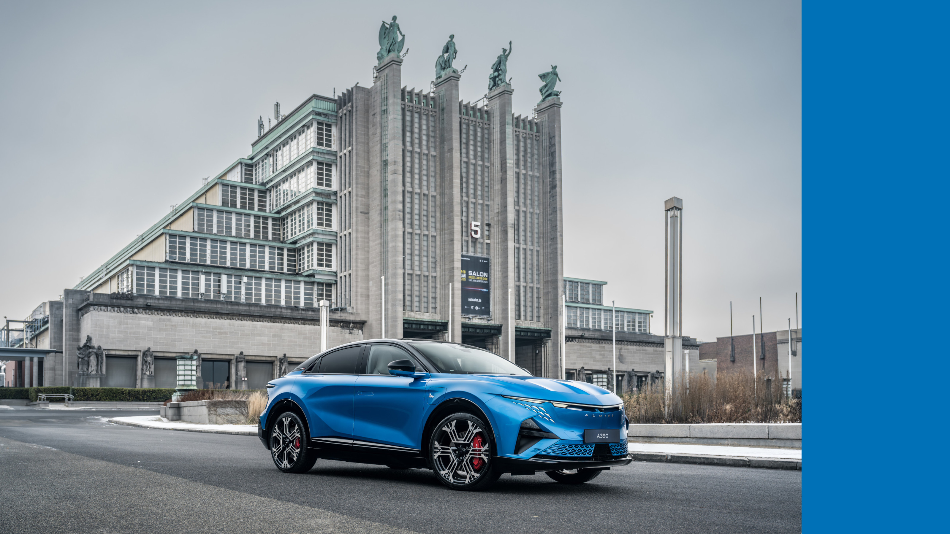 The new Alpine A390 outside the Palais des Expositions in Brussels