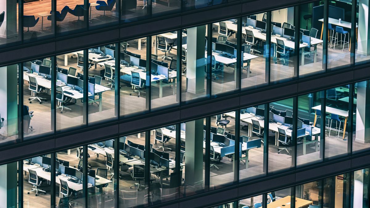 Empty offices at the height of the COVID-19 pandemic in London