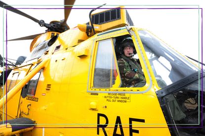 Prince William sat inside Sea King helicopter