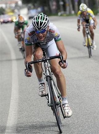 Italian rider Gabriele Bosisio (LPR Brakes) powers in on his way to the win.