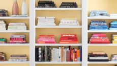 A yellow bookcase