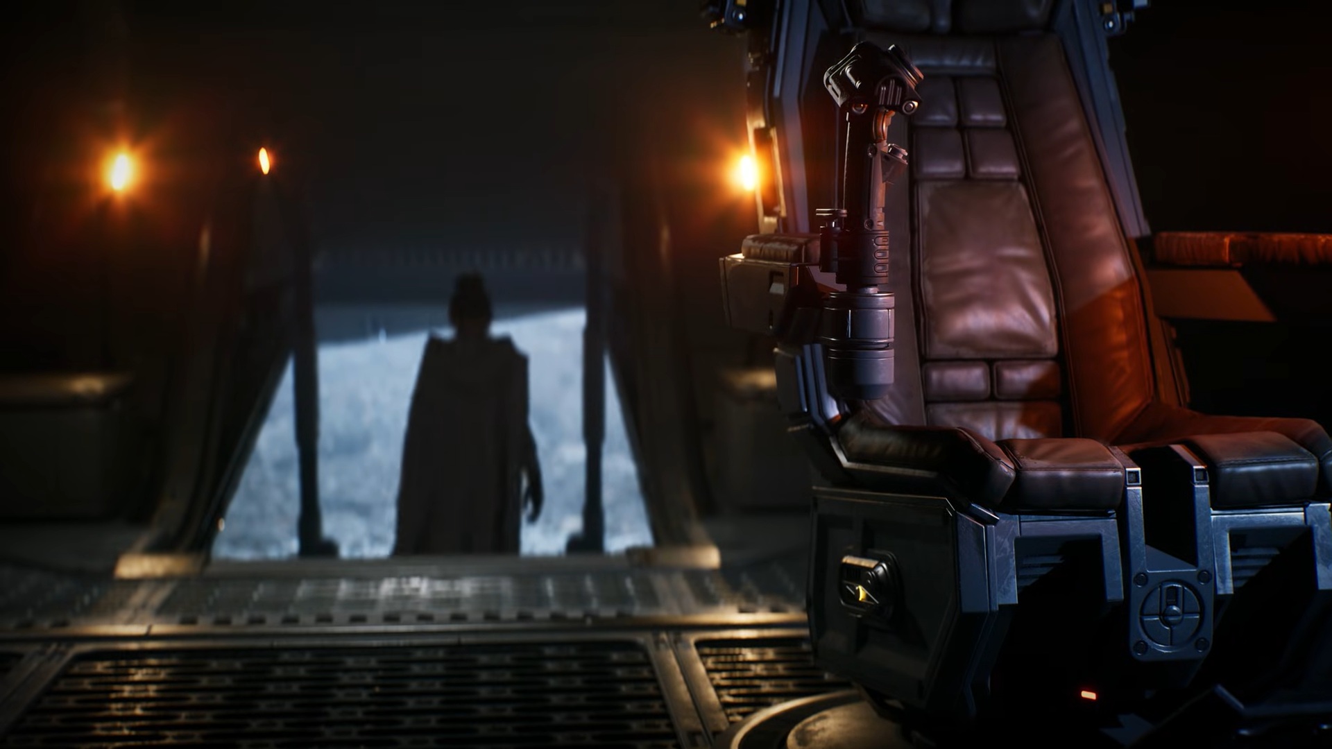 Star Wars: Fate of the Old Republic screenshot showing a woman walking out of ship
