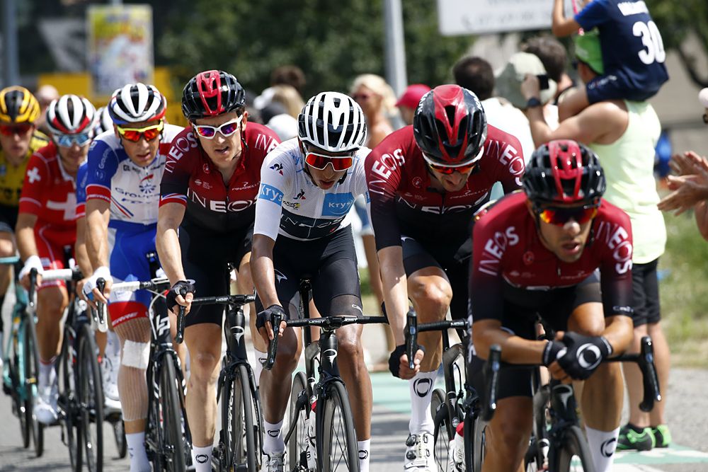 Geraint Thomas and Egan Bernal (Team Ineos) stage 18 Tour de France