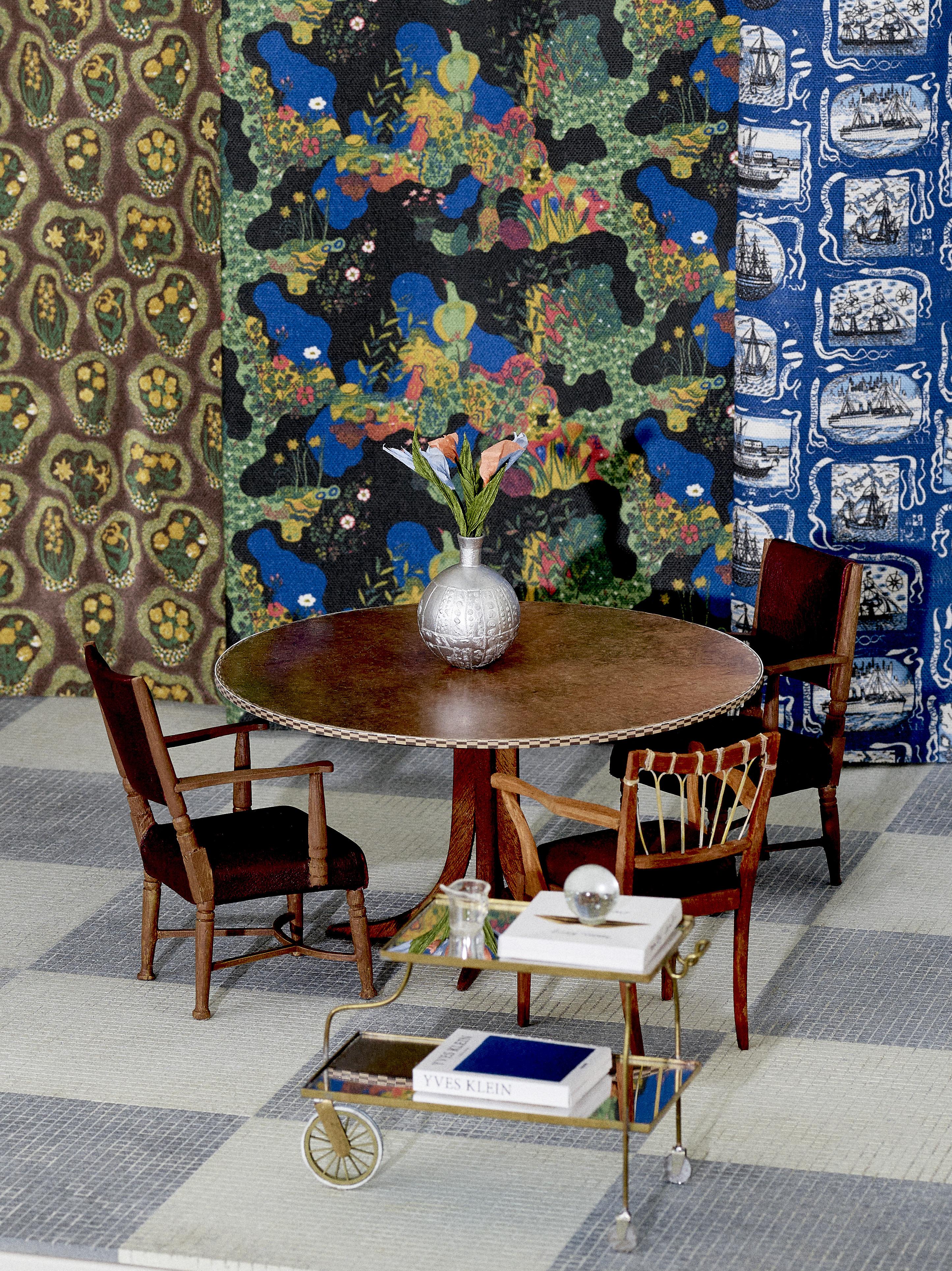 Miniature midcentury modern interior room set
