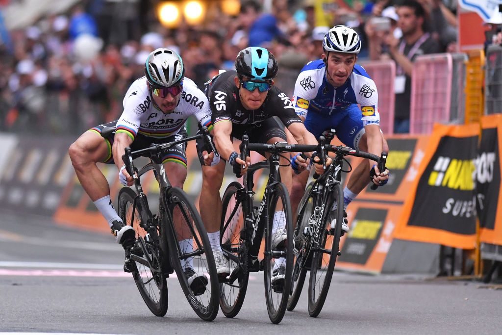 Cycling: 108th Milan-Sanremo 2017
Arrival / Sprint / Peter SAGAN (SVK)/ Michal KWIATKOWSKI (POL)/ Julian ALAPHILIPPE (FRA)/
Milano - Sanremo (291Km) / &Acirc;&copy;Tim De Waele