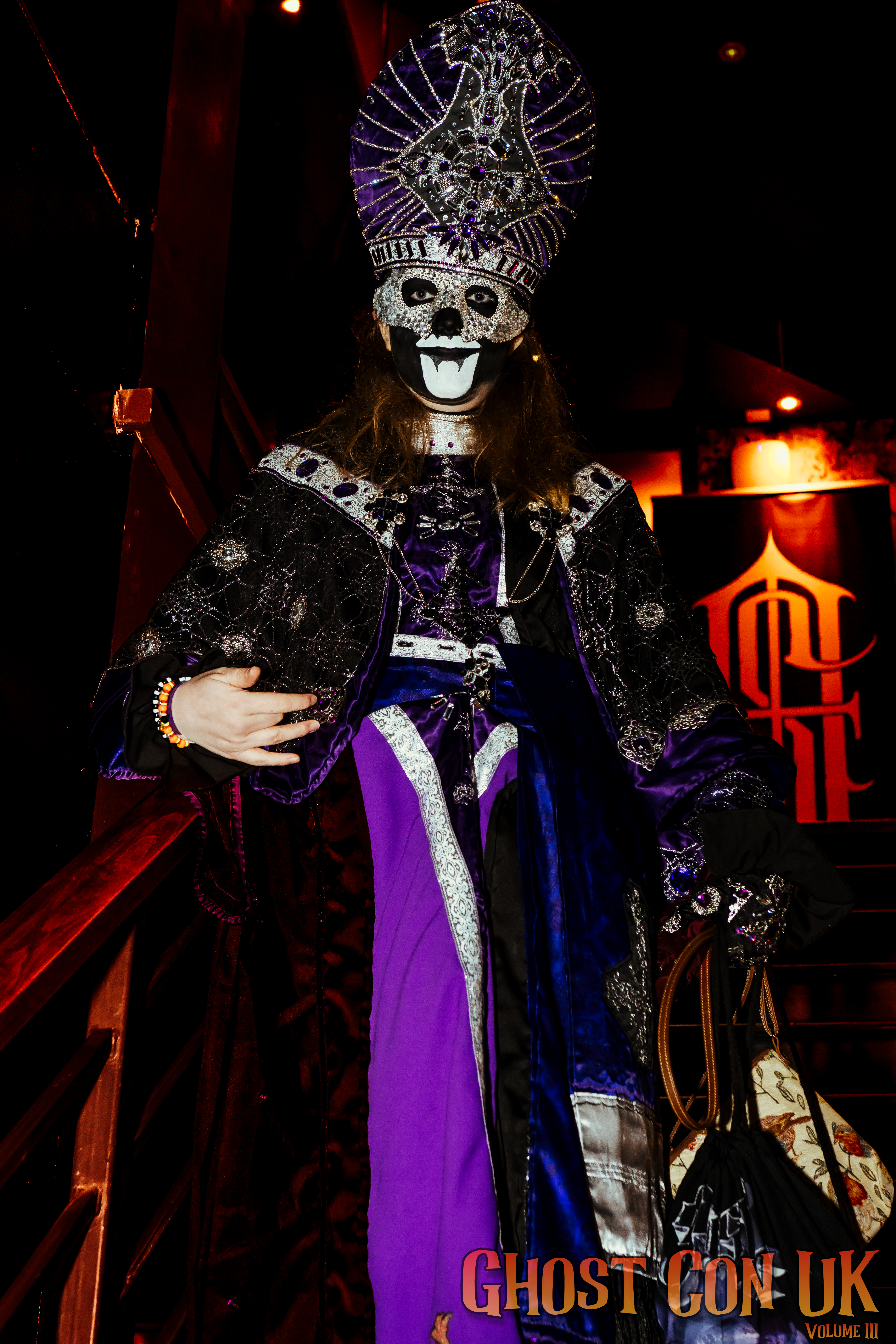 A fan dressed as Papa Five