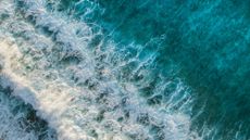 sustainability buzzwords: an aerial shot of the ocean