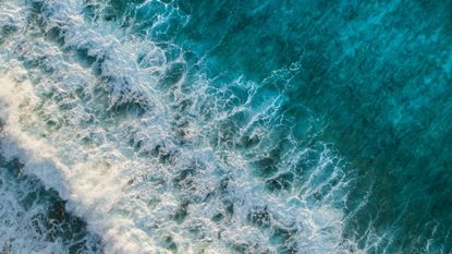 sustainability buzzwords: an aerial shot of the ocean