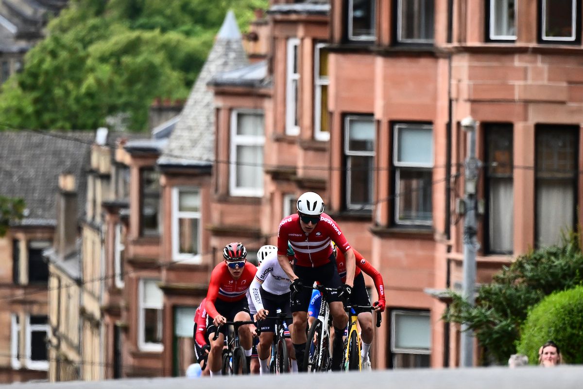 Albert Philipsen leads the Junior Men's Race at the junior world championships