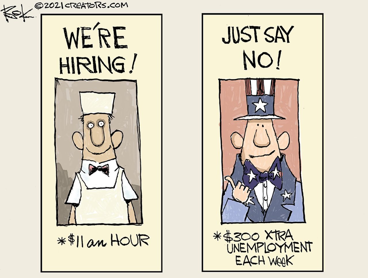 Editorial Cartoon U.S. unemployment benefits&amp;amp;nbsp;