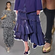 Peep-toe shoe trend at Khaite, Tory Burch, Miu Miu