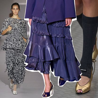 Peep-toe shoe trend at Khaite, Tory Burch, Miu Miu