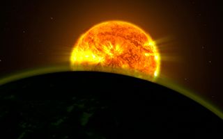 Faint Signatures of Water in Exoplanet's Atmosphere Artist's Concept