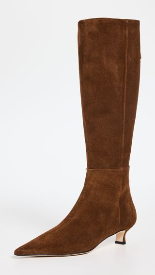 AEYDE Zazie Cow Suede Leather Brown Boots