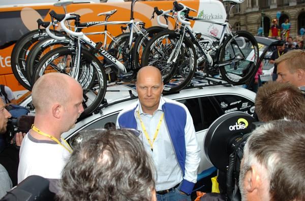 Bjarne Riis looking grim.