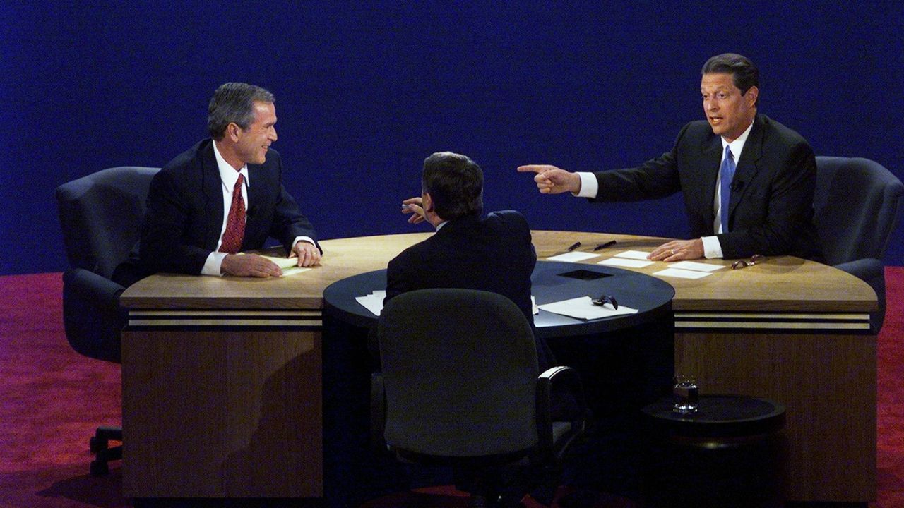 Vice President Al Gore and Texas Gov. George W. Bush during their presidential debate