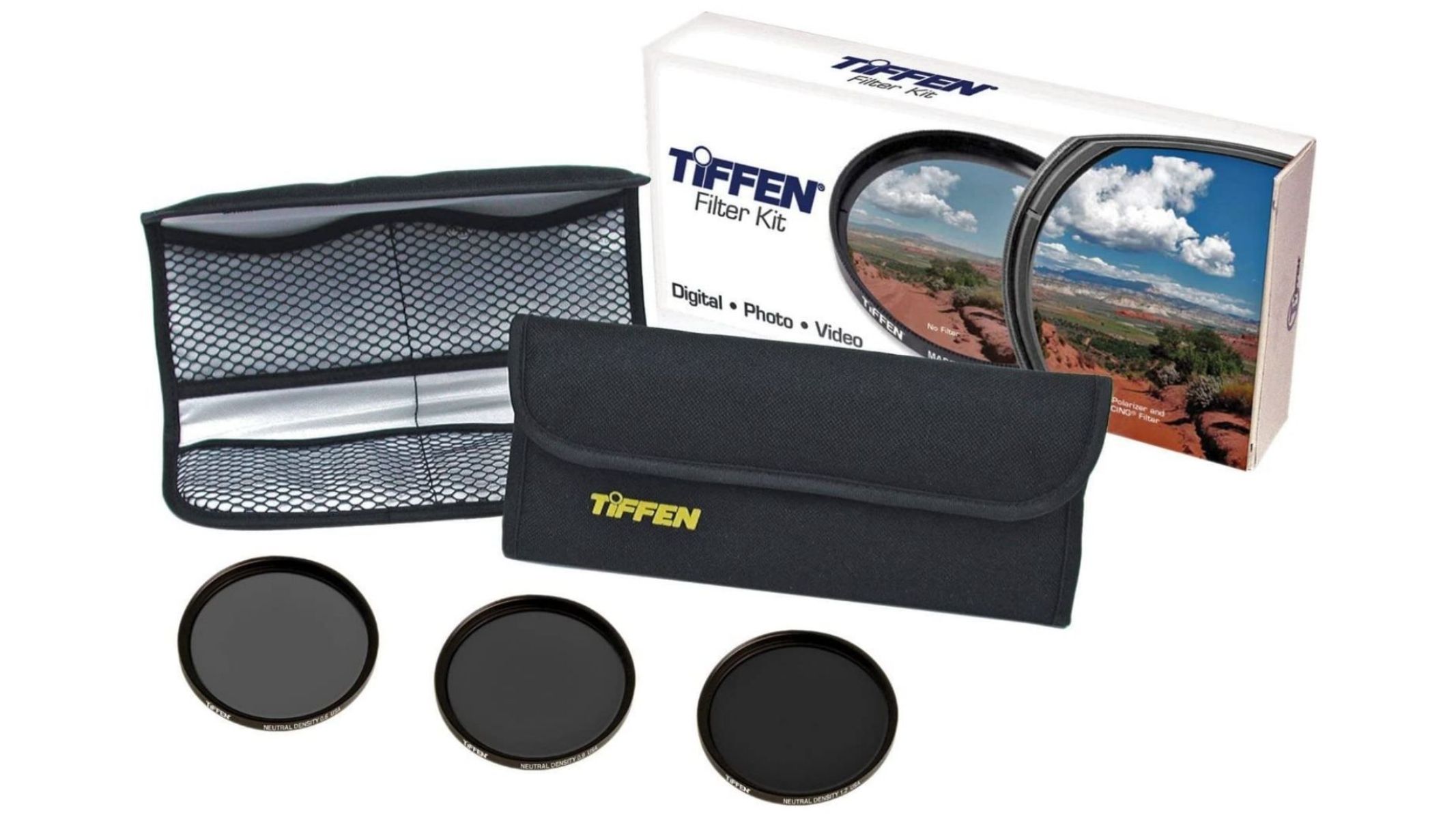 Tiffen filter kit stock image on a white background
