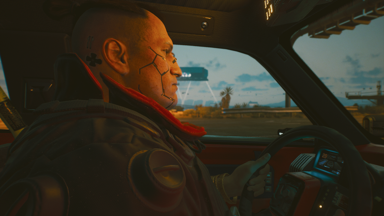 Cyberpunk 2077 driving photo