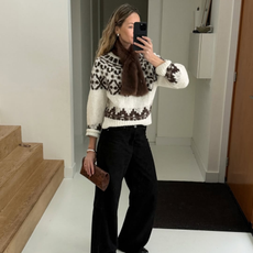 anoukyve wearing barrel leg jeans