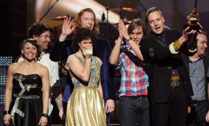Arcade Fire, the Montreal-based indie band, wrapped up a solid, critically-aclaimed year by taking home Grammy's top honor Sunday night.