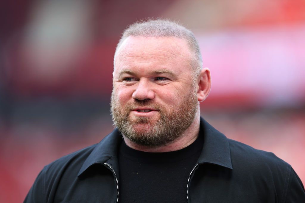 Wayne Rooney, working as a pundit for Sky Sports during the Premier League match between Manchester United and Arsenal FC at Old Trafford on May 12, 2024 in Manchester, England.(Photo by Robbie Jay Barratt - AMA/Getty Images)