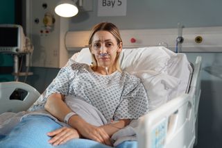 Hollyoaks Donna-Marie Quinn in hospital.