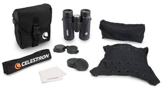 Celestron TrailSeeker ED 8x42 binoculars on a white background