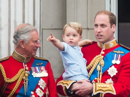 Prince George and Prince Charles at trooping of the colour
