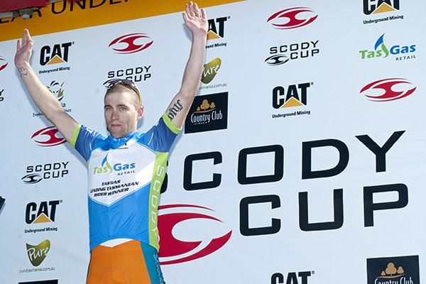 Nathan Earle (Genesys Wealth Advisers) won the Tas Gas leading Tasmanian rider's jersey on the tour.