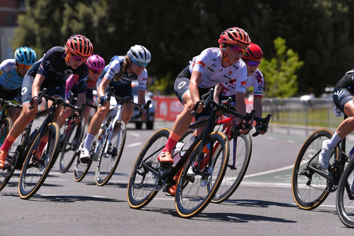 Best young rider Jaime Gunning in action at the 2019 Tour Down Under.