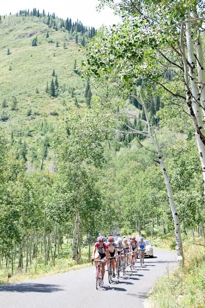 Riding through the Aspens as the elevation gets higher.