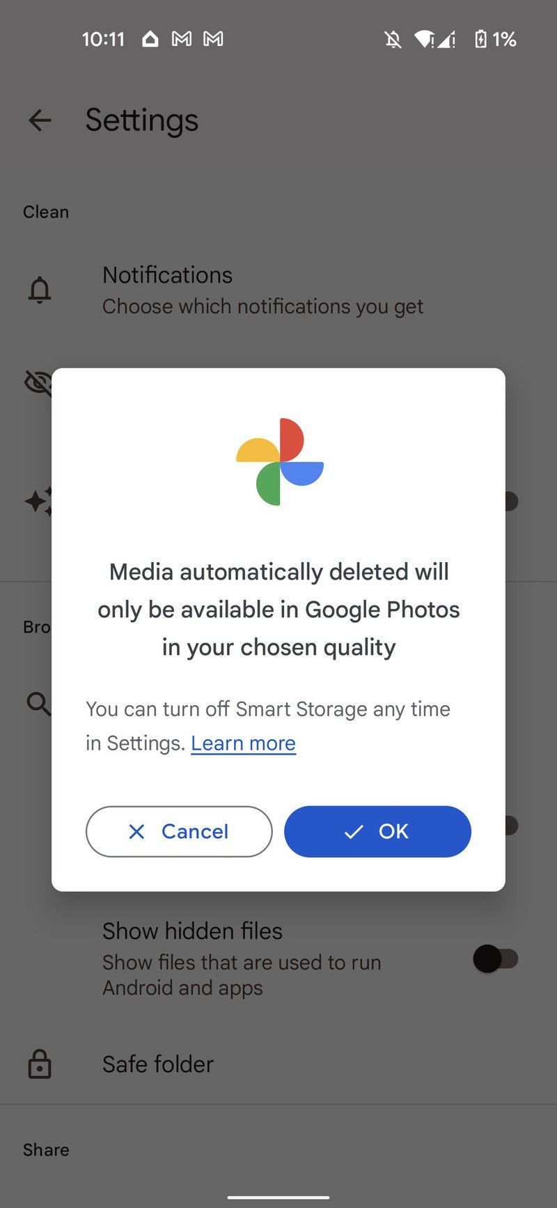 Files By Google Smart Storage