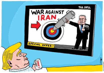 Political cartoon U.S. Trump Iran nuclear deal war