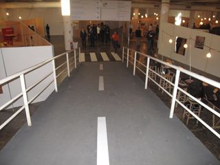 The gallery spaces in the basement,