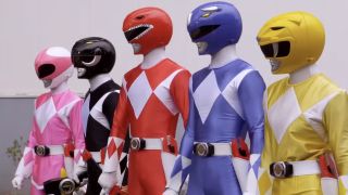 The Super Megaforce Power Rangers transformed into the Mighty Morphin' Rangers