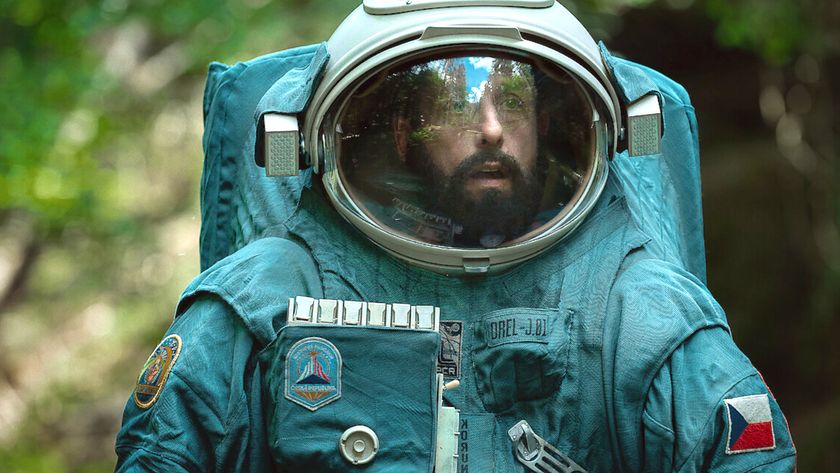 Best sci-fi movies on Netflix: Adam Sandler as Jakub Procházka wearing a space suit during the film, Spaceman. 