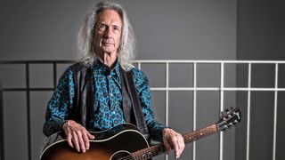 Portrait of American guitarist, composer and writer Lenny Kaye, The Hague, Netherlands, 18th November 2021. Kaye is best known as guitarist of Patti Smith Group since 1974. 