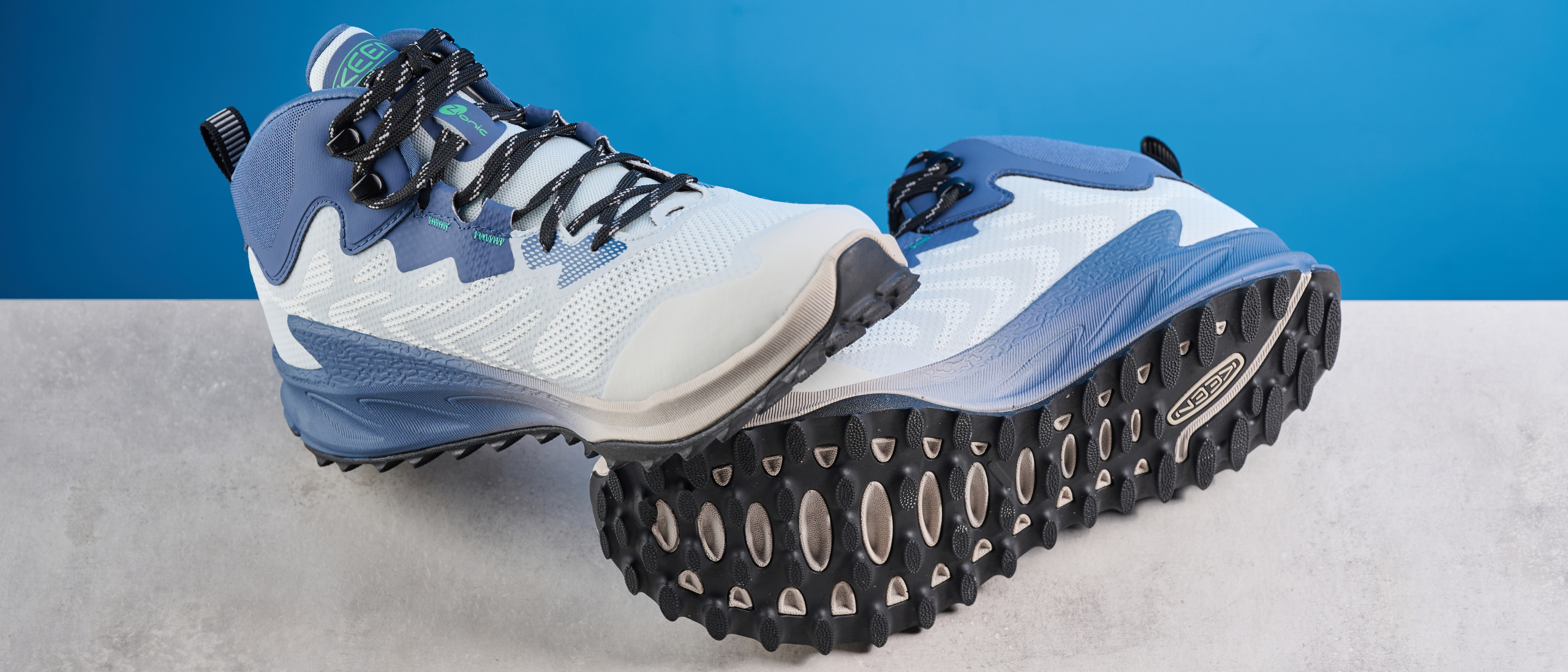 A pair of Keen Zionic NXT Mid Waterproof hiking boots