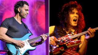 Dweezil Zappa (left) and Eddie Van Halen