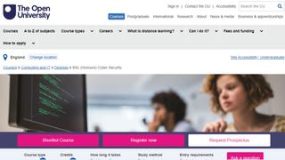 Open University website screenshot