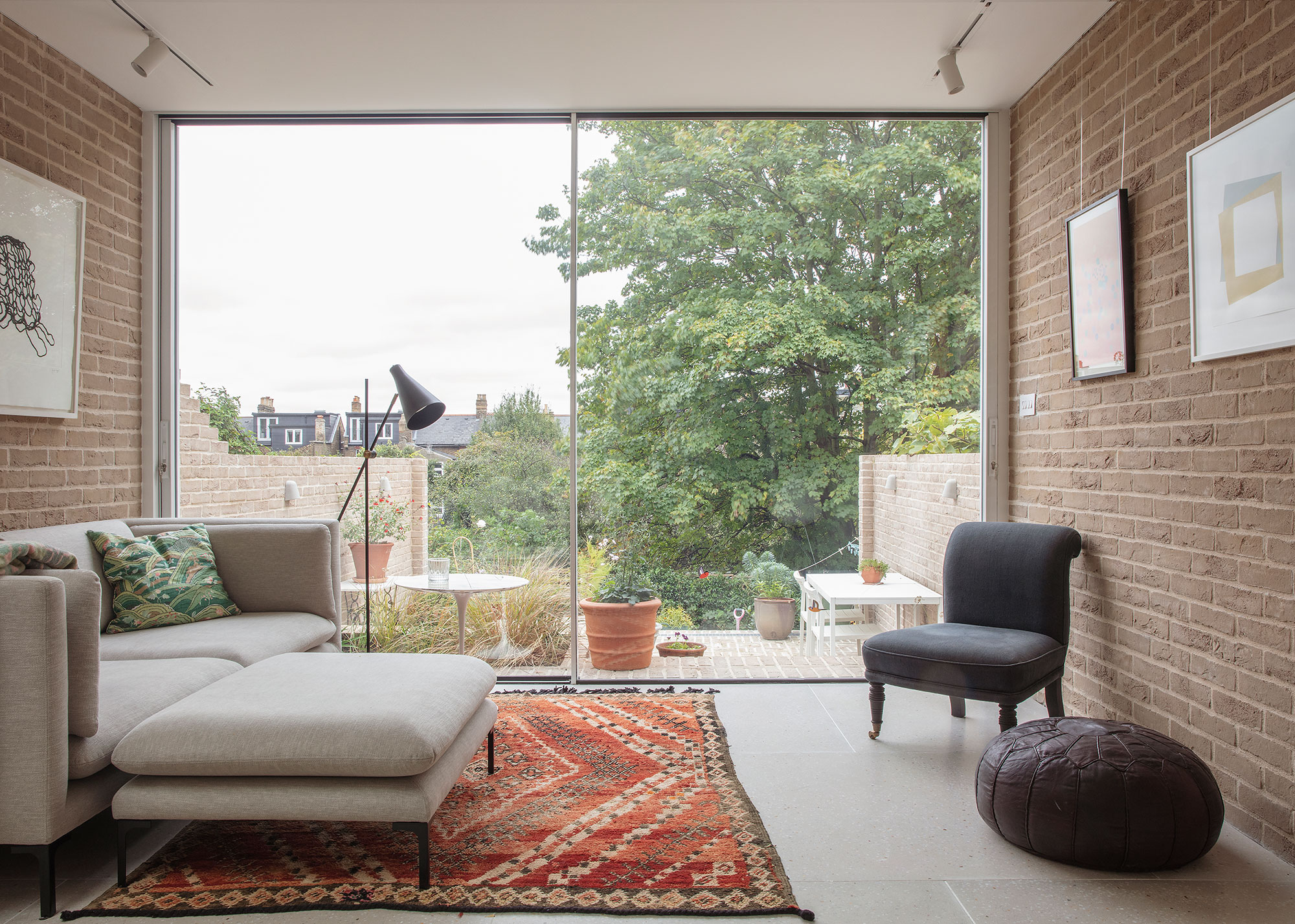 brick extension with large sliding doors