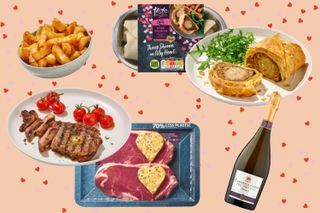 A collage of some of the options for Sainsbury's Valentine's meal deal