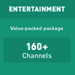 DirecTV Entertainment Package – 160+ channels $64.99 per month