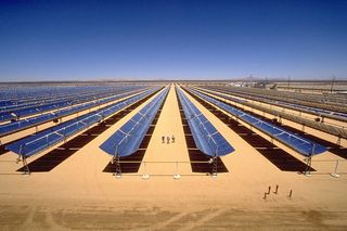 Solar reflectors in the desert