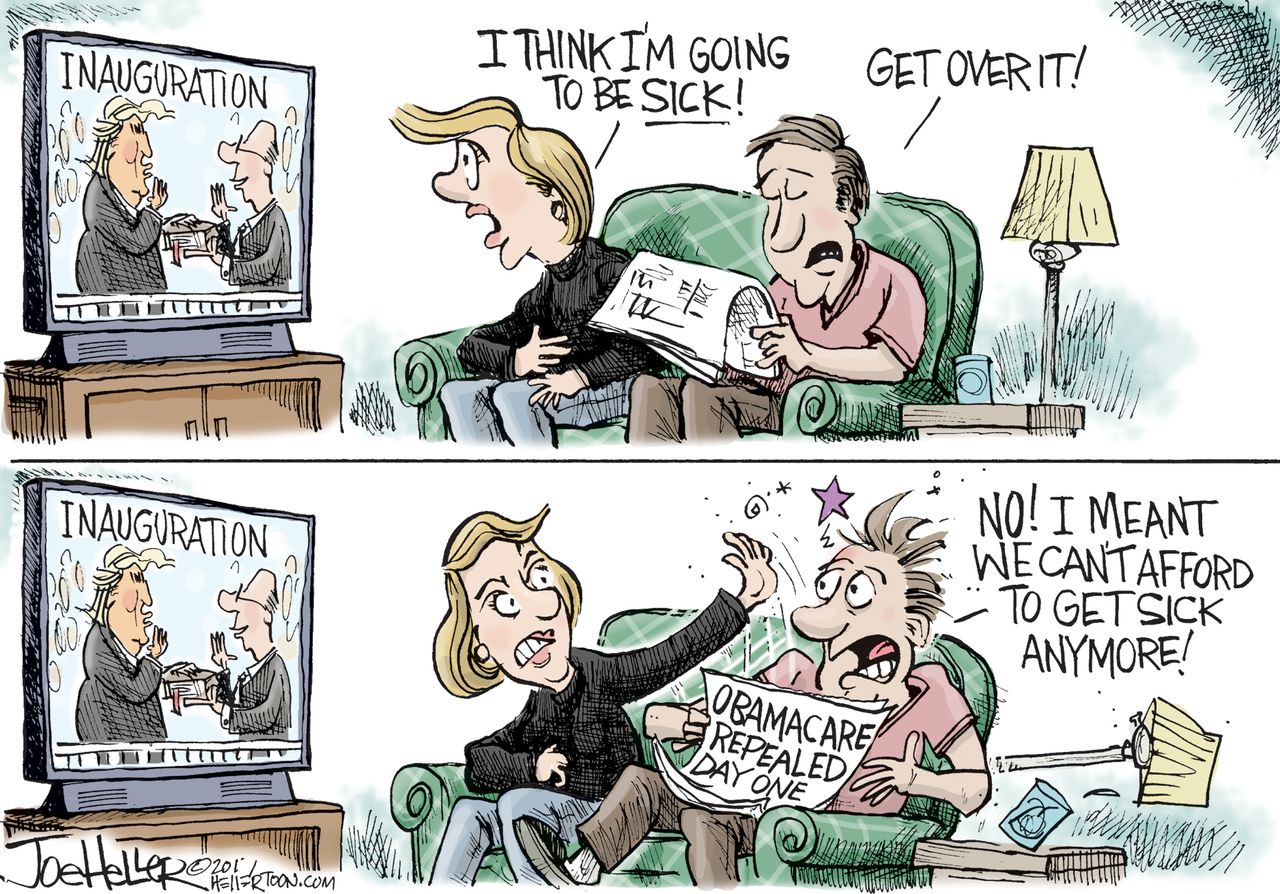 Political cartoon U.S. ObamaCare